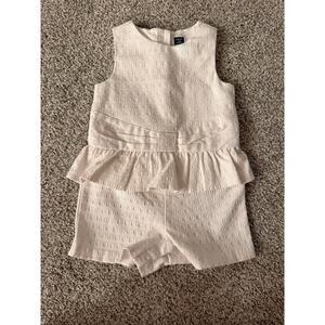 Janie and Jack White Romper with Bow sz 18-24 month SEE DESCRIPTION